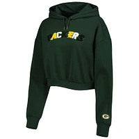 Women's The Wild Collective Green Bay Packers Cropped Pullover Hoodie