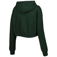 Women's The Wild Collective Green Bay Packers Cropped Pullover Hoodie