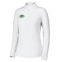 Women's Tommy Bahama White Green Bay Packers Sport Playa Vista Quarter-Zip Jacket