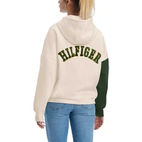 Women's Tommy Hilfiger Cream/Green Green Bay Packers Harriet Pullover Hoodie