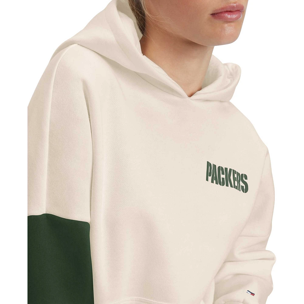 Women's Tommy Hilfiger Cream/Green Green Bay Packers Harriet Pullover Hoodie