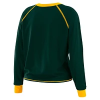 Women's WEAR by Erin Andrews Green/Gold Green Bay Packers Tie-Front Long Sleeve Top