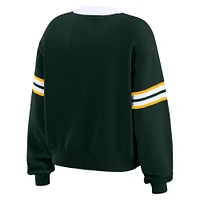 Women's WEAR by Erin Andrews Green Bay Packers Lace-Up Pullover Sweatshirt
