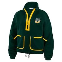 Women's WEAR by Erin Andrews Green Bay Packers Polar Fleece Half-Zip Jacket