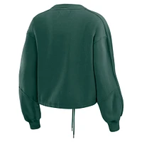 Women's WEAR by Erin Andrews Green Bay Packers Washed Fleece Long Sleeve T-Shirt & Shorts Lounge Set