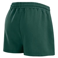 Women's WEAR by Erin Andrews Green Bay Packers Washed Fleece Long Sleeve T-Shirt & Shorts Lounge Set