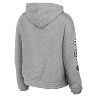 Women's WEAR by Erin Andrews Heather Gray Green Bay Packers Full-Zip Hoodie