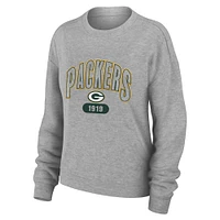 Ensemble de détente pour femme WEAR by Erin Andrews Heather Gray Green Bay Packers grande taille en tricot tri-blend à manches longues et pantalon