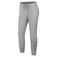 Ensemble de détente pour femme WEAR by Erin Andrews Heather Gray Green Bay Packers grande taille en tricot tri-blend à manches longues et pantalon