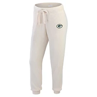 Women's WEAR by Erin Andrews  Oatmeal Green Bay Packers Plus Rib-Knit Long Sleeve T-Shirt & Pants Lounge Set