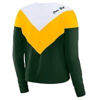 T-shirt à manches longues chevrons tri-blend blanc grande taille pour femme WEAR by Erin Andrews des Green Bay Packers