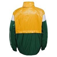 Youth Gold/Green Green Bay Packers Goal Line Stance Full-Zip Hoodie Windbreaker