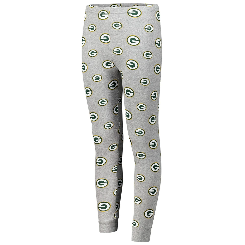 Youth Green Bay Packers Long Sleeve T-Shirt and Pants Sleep Set