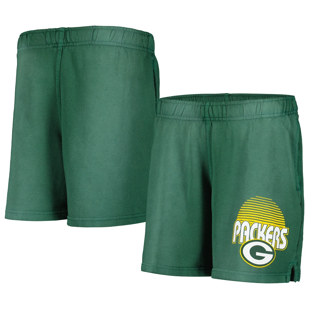 Short en tissu éponge blanchi au soleil pour jeunes Green Bay Packers Beach Bum