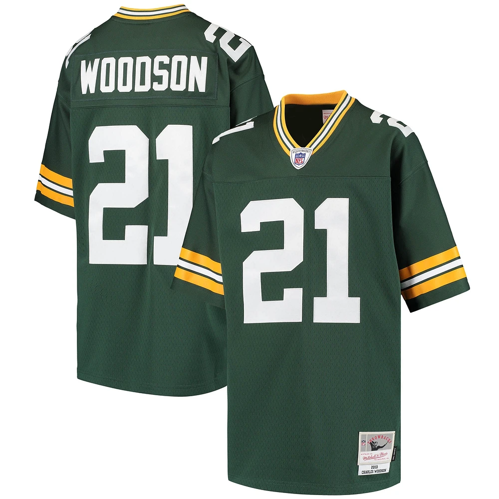 Maillot de joueur retraité Mitchell & Ness Charles Woodson Green Bay Packers pour jeunes