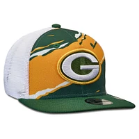 Youth New Era Green Green Bay Packers Tear 9FIFTY Trucker Snapback Hat