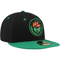Men's New Era Black Greensboro Grasshoppers Authentic Collection 59FIFTY Fitted Hat