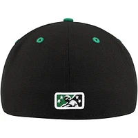 Men's New Era Black Greensboro Grasshoppers Authentic Collection 59FIFTY Fitted Hat