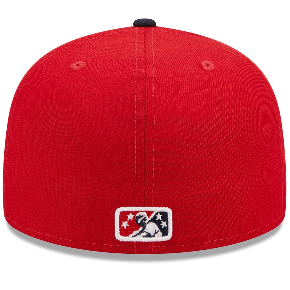 Men's New Era Red/Navy Greenville Drive Marvel x Minor League 59FIFTY Fitted Hat