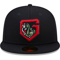 Men's New Era Navy Gwinnett Stripers Alternate Logo Authentic Collection 59FIFTY Fitted Hat