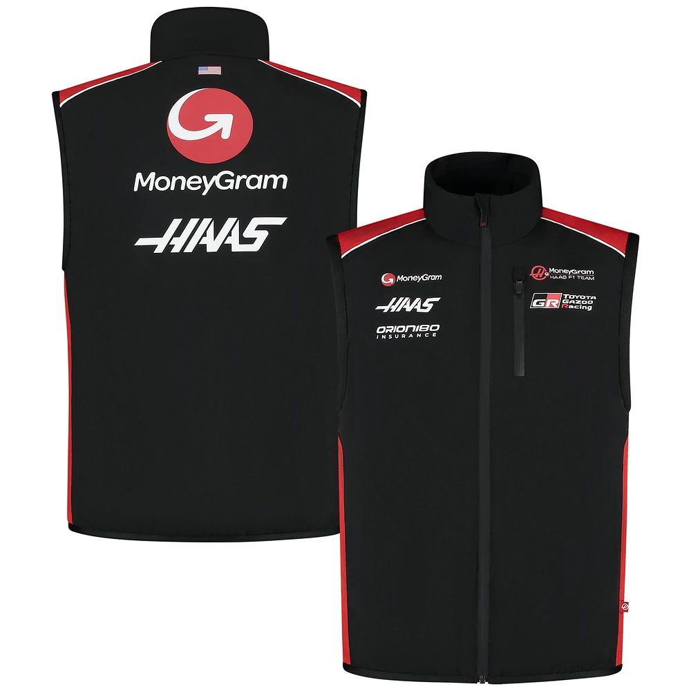 Gilet léger entièrement zippé Haas F1 Black Team pour homme
