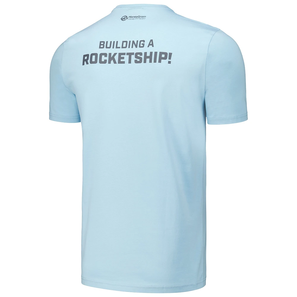 T-shirt bleu clair Haas F1 Team Rocket Ship pour hommes