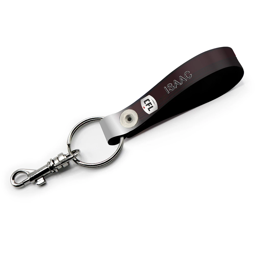 Hamilton Tiger-Cats Personalized Leather Loop Keychain