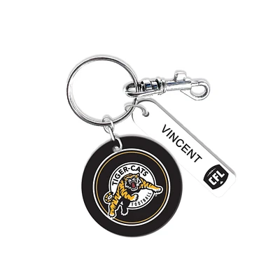 Porte-clés rond en cuir personnalisé des Tiger-Cats de Hamilton