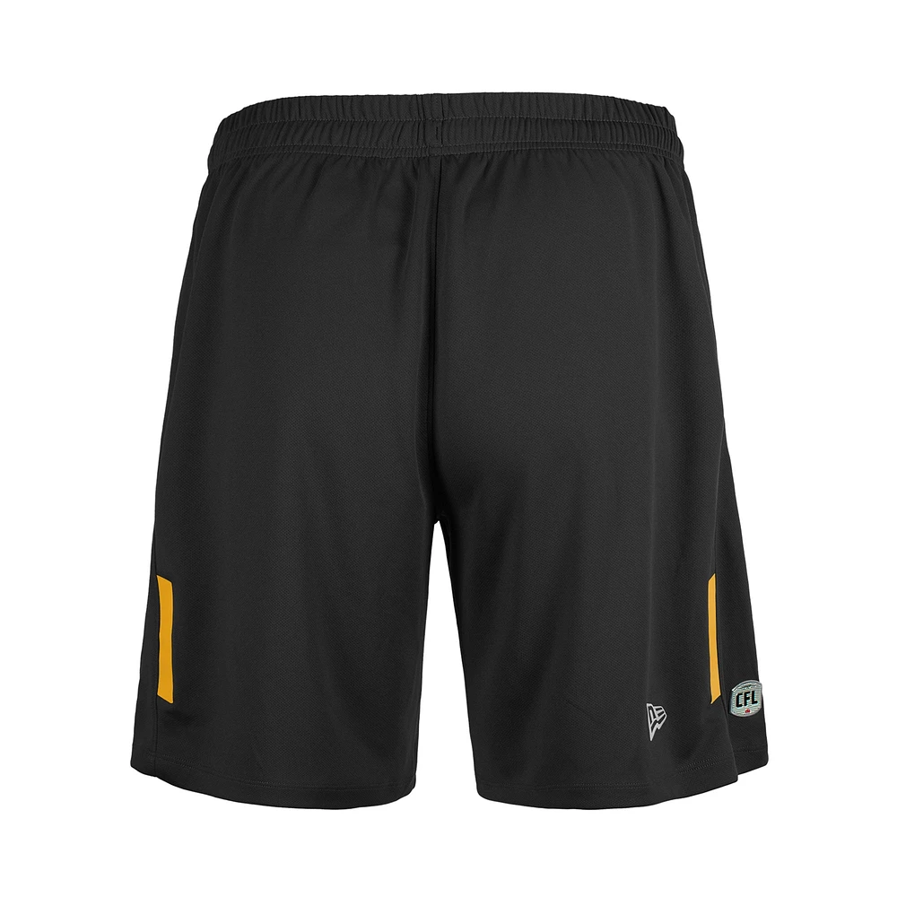 Men's New Era  Black Hamilton Tiger-Cats Sideline Swift Performance Knit Shorts