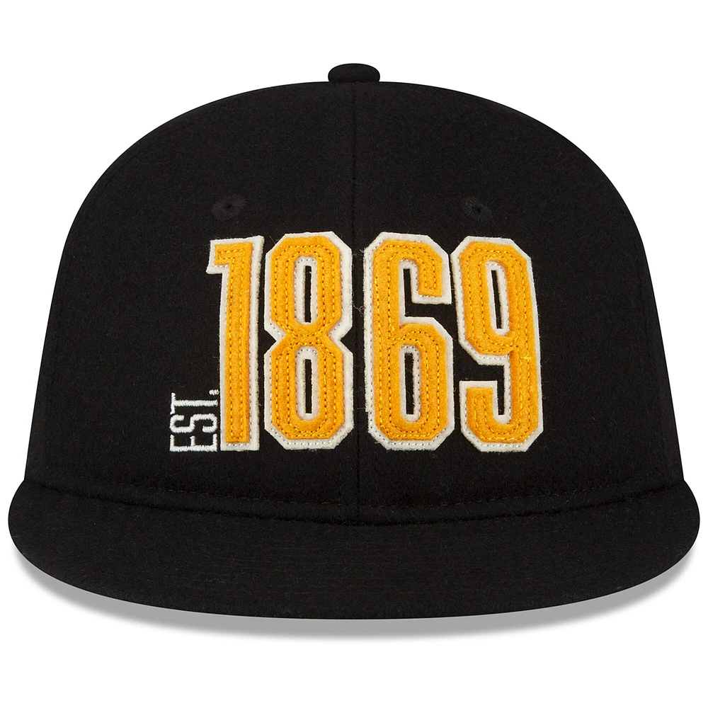Men's New Era Black Hamilton Tiger-Cats Turf Traditions - 9FIFTY Established Snapback Hat