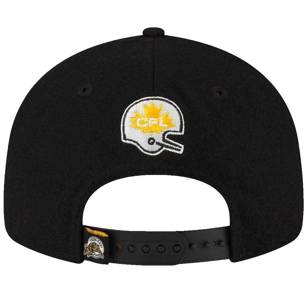 Men's New Era Black Hamilton Tiger-Cats Turf Traditions - 9FIFTY Established Snapback Hat