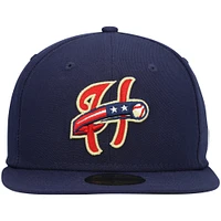 Men's New Era Navy Harrisburg Senators Authentic Collection Road 59FIFTY Fitted Hat
