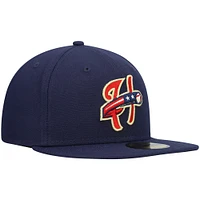 Men's New Era Navy Harrisburg Senators Authentic Collection Road 59FIFTY Fitted Hat