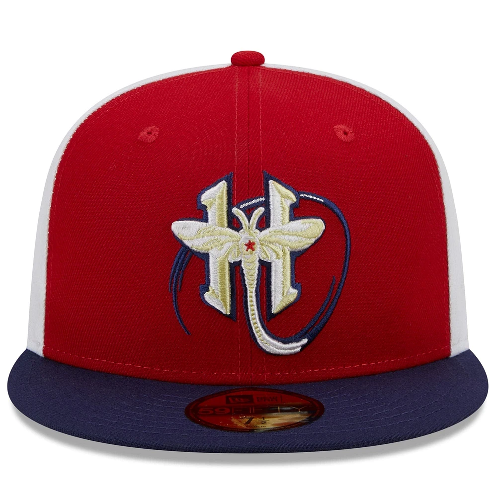 Men's New Era Red/Navy Harrisburg Senators Marvel x Minor League 59FIFTY Fitted Hat