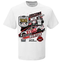Men's Checkered Flag Sports White Harrison Burton 2024 Coke Zero Sugar 400 Race Winner T-Shirt
