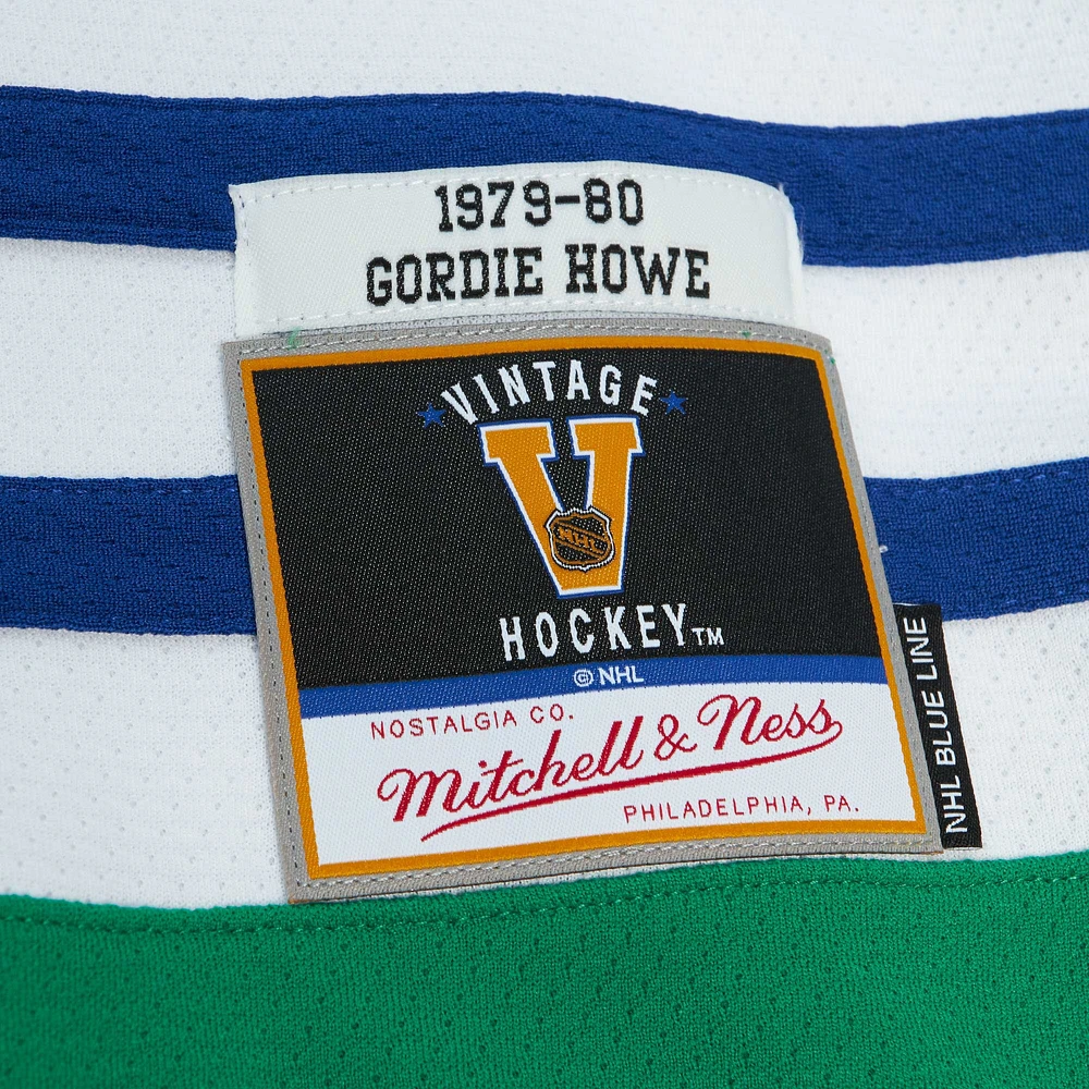 Men's Mitchell & Ness Gordie Howe Green Hartford Whalers  1979/80 Blue Line Player Jersey