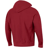 Men's Champion Crimson Harvard Team Arch Reverse Weave Pullover Hoodie