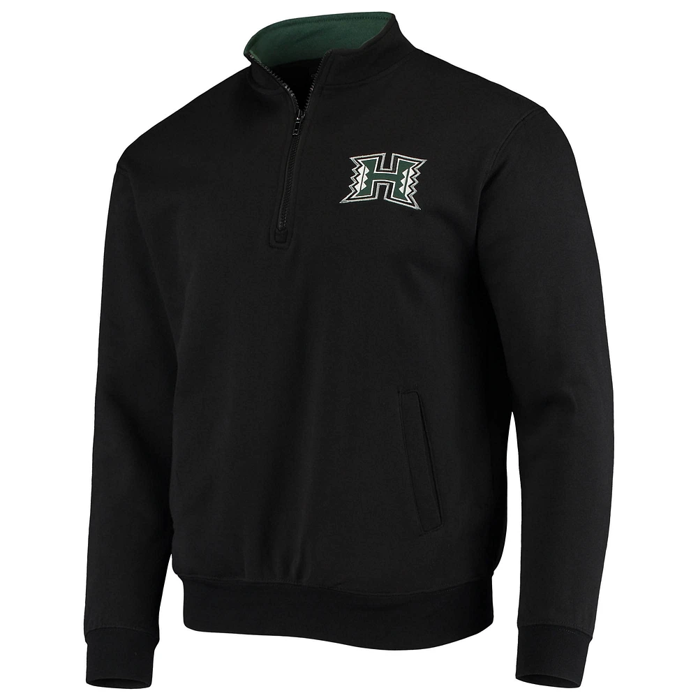 Men's Colosseum Black Hawaii Warriors Tortugas Logo Quarter-Zip Jacket