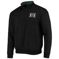 Men's Colosseum Black Hawaii Warriors Tortugas Logo Quarter-Zip Jacket