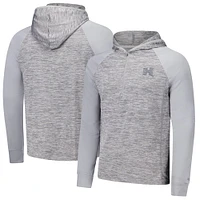 Haut à capuche cybernétique quart de zip et manches raglan pour homme, motif Rainbow Warriors, gris, Colosseum