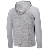 Haut à capuche cybernétique quart de zip et manches raglan pour homme, motif Rainbow Warriors, gris, Colosseum
