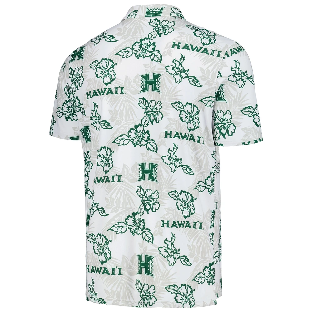 Men's Reyn Spooner  White Hawaii Rainbow Warriors Performance Polo