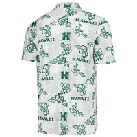 Men's Reyn Spooner  White Hawaii Rainbow Warriors Performance Polo