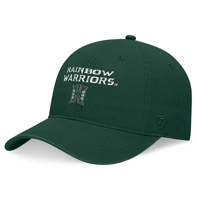 Men's Top of the World Green Hawaii Rainbow Warriors Heritage CeeCee Adjustable Hat