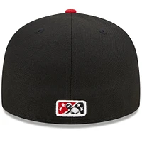 Men's New Era Black/Red Hickory Crawdads Marvel x Minor League 59FIFTY Fitted Hat