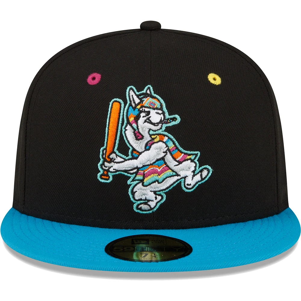 Men's New Era Black/Royal Hickory Crawdads Copa De La Diversion 59FIFTY Fitted Hat