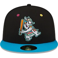Men's New Era Black/Royal Hickory Crawdads Copa De La Diversion 59FIFTY Fitted Hat