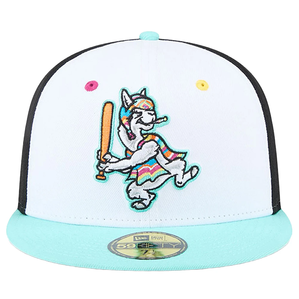 Men's New Era White Hickory Crawdads Copa de la Diversión 59FIFTY Fitted Hat