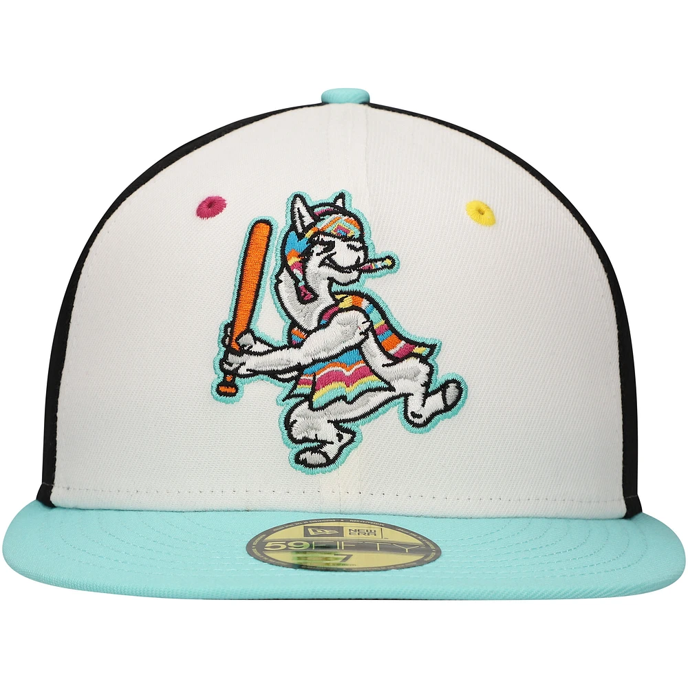 Casquette ajustée New Era White Llamas de Hickory Copa la Diversión 59FIFTY pour hommes