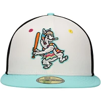 Casquette ajustée New Era White Llamas de Hickory Copa la Diversión 59FIFTY pour hommes
